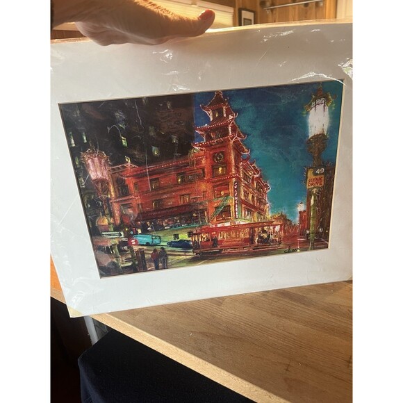 CHINATOWN SAN FRANCISCO At Dusk- Art Print 16 X 20 Print With Mat Included - Picture 1 of 4